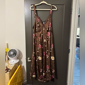 Floral Brown Maxi Dress